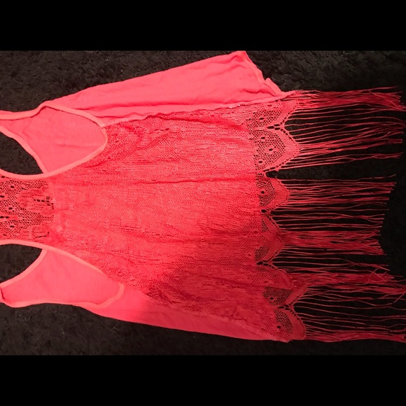 Pink Tank with Crochet Back - Picture 2 of 3